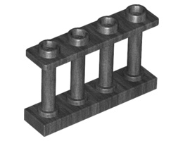Ограда 1X4x2 с 4 стъда: {титаниево метален}