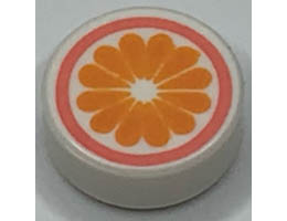 Tile, Round 1 x 1 with Coral Bacteria / Virus with Face on Lavender Background Pattern: {бял}