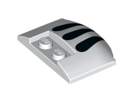 Плочка 3X4X2/3, с извивка, със стъдове, NO. 6: {бял}