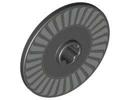 Technic, Disk 3 x 3 with Silver and Light Bluish Gray Fan Pattern: {черен}