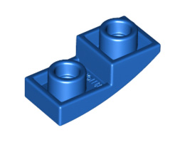 Инверсна плочка 1X2X2/3 с полу дъга: {ярко син}