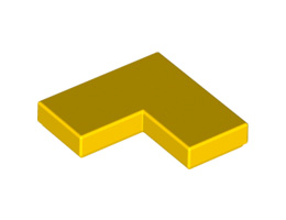 Плоска плочка ъглова 1X2X2: {ярко жълт}