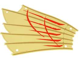 Cloth Sail 27 x 20 Right with Red and Dark Tan Lines Pattern: {тухлено жълт}