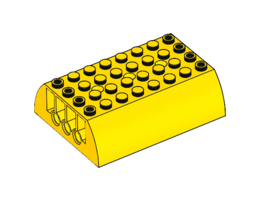 Slope, Curved 6 x 8 x 2 Double: {ярко жълт}