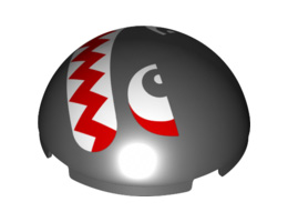 Cylinder Hemisphere 4 x 4 with Bullet Bill Pattern: {черен}