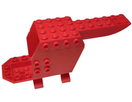 Helicopter Body without Top Pin: {ярко червен}