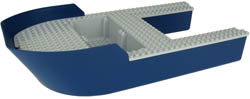 Boat, Hull Giant Bow 40 x 20 x 7, Base with Light Bluish Gray Boat, Hull Giant Bow 40 x 20 x 7, Top (18913 / 18912): {земно син}