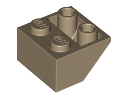 Покривна плочка 2X2/45° инверсна (*) с плосък долен пин: {пясъчно жълт}