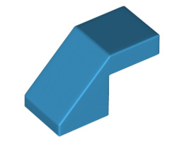 Покривна плочка 1X2/45° без пъпки: {тъмно небесносин}