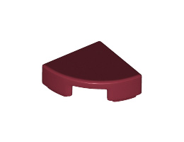 1/4 Кръгла плочка 1X1: {нов тъмно червен}