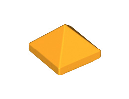Плочка пирамида 1X1X2/3: {огнено жълто-оранжев}