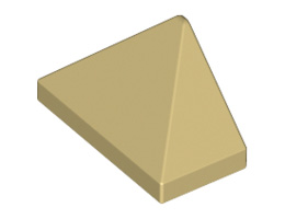 Крайна плочка ръб на покрив 1X2/45°: {тухлено жълт}