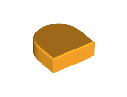 Плоска плочка 1X1, 1/2 кръг: {огнено жълто-оранжев}