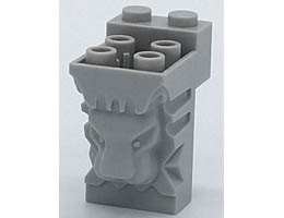 Brick, Modified 2 x 3 x 3 with Cutout and Lion Head - 4 Hollow Studs and 2 Solid Studs: {умерено каменно сив}