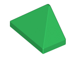 Крайна плочка ръб на покрив 1X2/45°: {тъмно зелен}