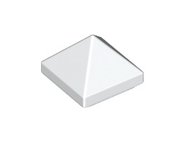 Плочка пирамида 1X1X2/3: {бял}