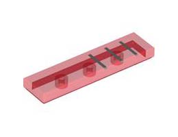FLAT TILE 1X4, NO. 186: {прозрачно червен}