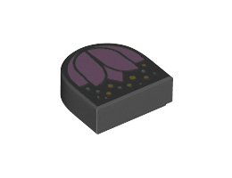 Плоска плочка 1X1 1/2 кръг No. 8: {черен}