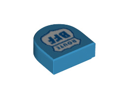 Плоска плочка 1X1 1/2 кръг No. 9: {тъмно небесносин}
