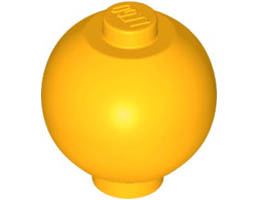 Brick, Round 2 x 2 Sphere with Stud / Robot Body: {огнено жълто-оранжев}