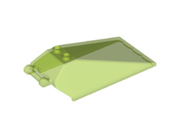 Windscreen 8 x 4 x 2 with 2 Studs and Bar Handle: {прозрачно ярко зелен}