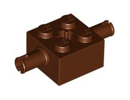Свързващ елемент 2X2 с 2 щракалки: {червеникаво-кафяв}