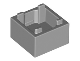 Кутия 2X2 с дъно No. 1: {умерено каменно сив}