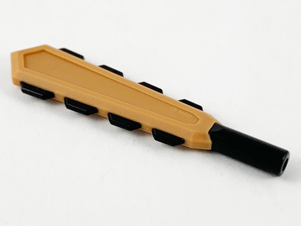 Minifigure, Weapon Macuahuitl, Club with Black Handle and Blades Pattern: {умерен нуга}