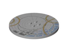 PLATE Ø63.84 W/ 4 KNOBS, NO. 7: {умерено каменно сив}