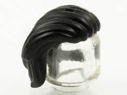 Mini Doll, Hair Mid-Length, All Swept to Right Side, Hole On Top: {черен}