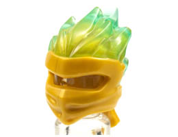 Minifigure, Headgear Ninjago Wrap Type 5 with Trans-Light Blue Energy Effect Pattern: {топло златист}