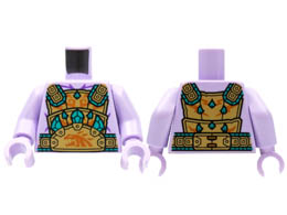 Torso Gold Breastplate, Dark Turquoise and Dark Orange Trim Pattern / Lavender Arms / Lavender Hands: {лавандулов}