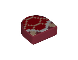 Плоска плочка 1X1 1/2 кръг No. 13: {нов тъмно червен}
