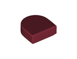 Плоска плочка 1X1, 1/2 кръг: {нов тъмно червен}