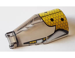 Windscreen 6 x 4 x 2 Round with Bar Handle with Yellow Honeycomb with Black Hexagons Pattern: {прозрачно кафяв}