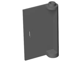 LEFT DOOR W/KNOB HINGE 1X3X4: {тъмно каменно сив}