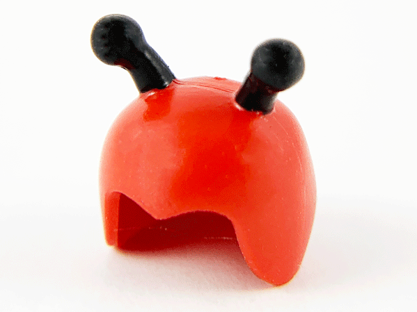 Minifigure, Headgear Cap, Insect with Black Antennae Pattern (Bumblebee): {ярко червен}