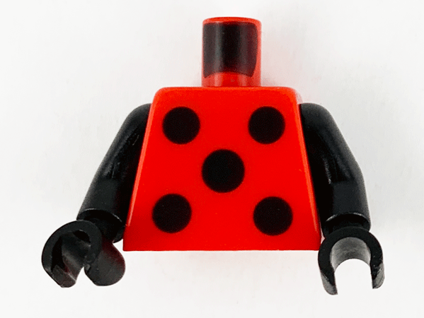 Torso with 5 Black Circles Pattern / Black Arms / Black Hands: {ярко червен}