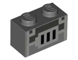 BRICK 1X2, NO. 90: {тъмно каменно сив}