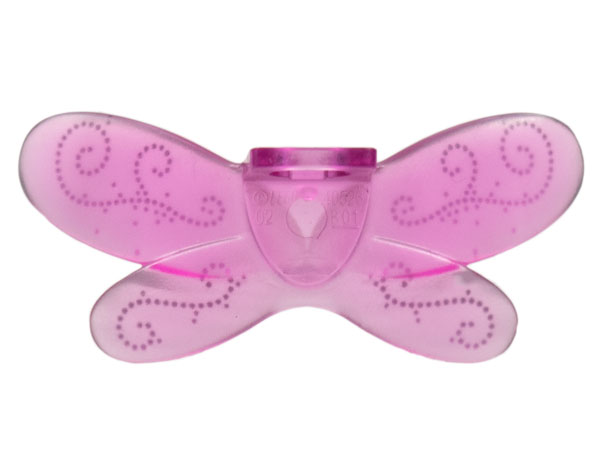 Minifigure Wings Fairy with Silver Dotted Filigree on Back Pattern: {прозрачен умерено червеникаво виолетов}