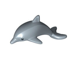 Dolphin, Town, Jumping with Bottom Axle Holder with Black Eyes and White Pupils Pattern: {пясъчно син}