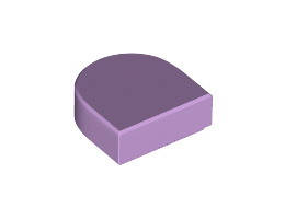 Плоска плочка 1X1, 1/2 кръг: {лавандулов}