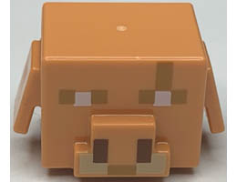 Minifigure, Head, Modified Cube with Ear Flaps and Minecraft Piglin Brute Face with Scar Pattern: {нуга}