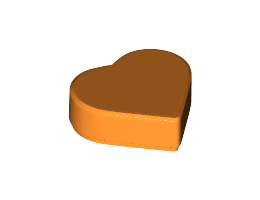 Плочка 1X1 сърце No. 1 : {ярко оранжев}