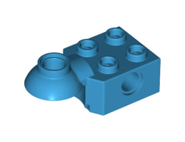 Technic, Brick Modified 2 x 2 with Pin Hole, Rotation Joint Ball Half (Horizontal Top) : {тъмно небесносин}