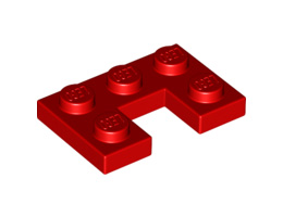 Плочка 2X3, изрязана: {ярко червен}