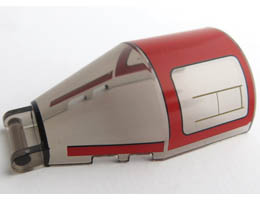 Windscreen 6 x 4 x 2 Round with Bar Handle with Red Roof and Stripes Pattern: {прозрачно кафяв}
