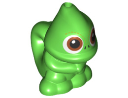Chameleon, Upright with Hole on Top and Hole on Tail with Dark Orange Eyes Pattern (Pascal): {ярко зелен}