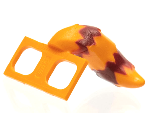 Minifigure Costume Tail Fluffy with Dark Red Stripes Pattern: {ярко оранжев}