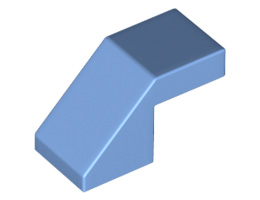 Покривна плочка 1X2/45° без пъпки: {умерено син}
